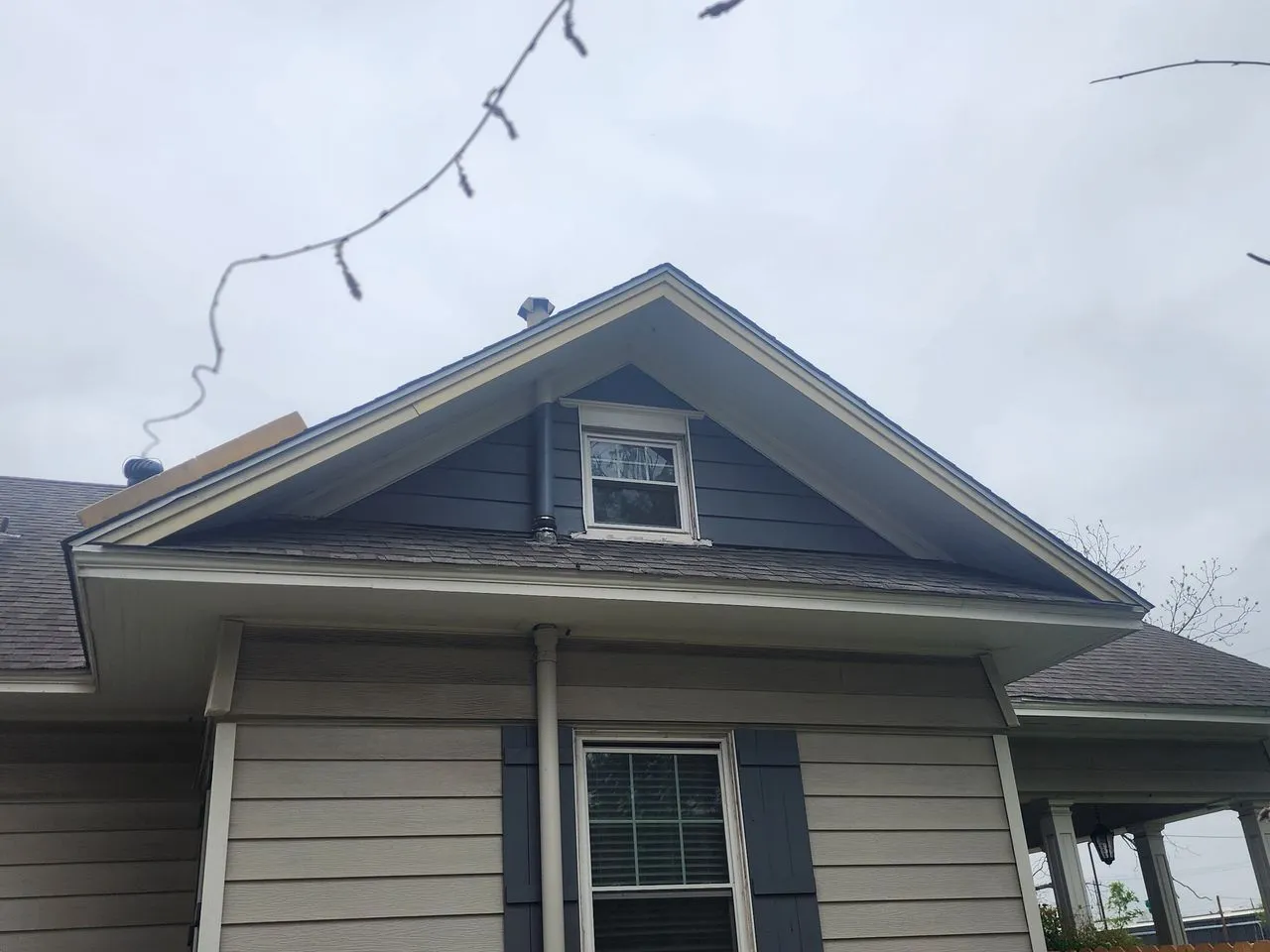 Clean gray house exterior