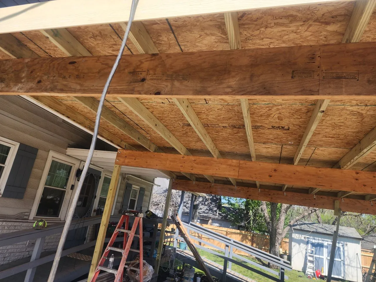 Finished covered patio build
