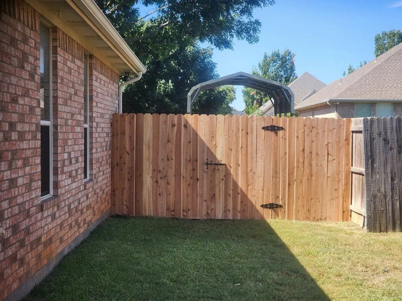 Ad Lib Family Construction fencing: 07 cedar privacy gate