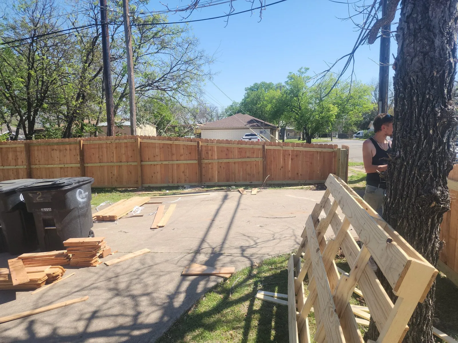 A backyard deck and patio built by Ad Lib Family Construction near Cleburne, Texas.